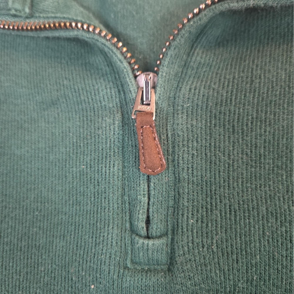 Polo Ralph Lauren Estate Rib 1/4 Quarter Zip Pullover Sweater Mens XL Green - Picture 5 of 11